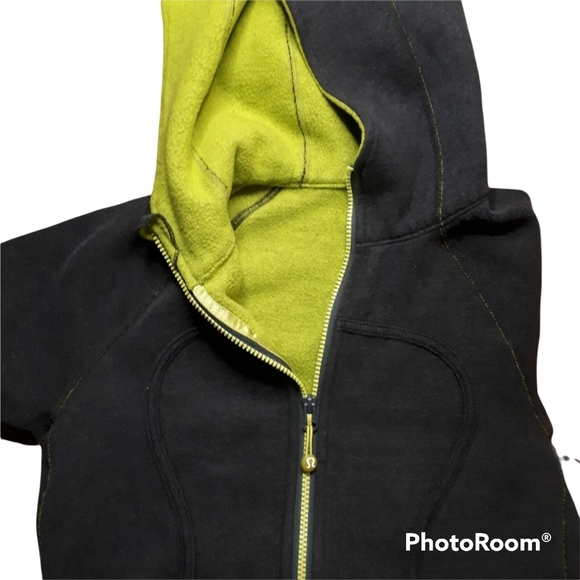 Lululemon Scuba Hoodie Size 6 Grey & Green - Picture 3 of 4